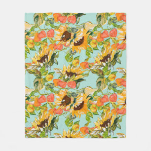 Couverture Polaire Splendor d'automne : Motif de la nature sans coutu