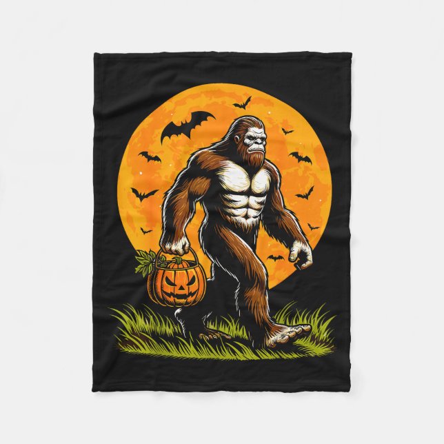 Couverture Polaire Spooky Bigfoot Halloween Pumpkin Funny Halloween S (Devant)