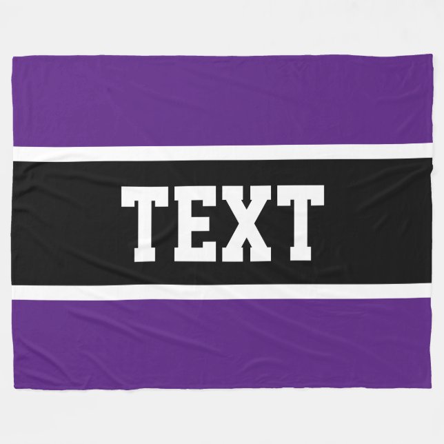 Couverture Polaire Sport Athlétisme Bold violet noir blanc rayures (Devant (Horizontal))