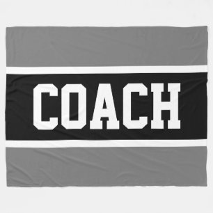 Couverture Polaire Sportage COACH Gras Gris Noir Gris Stripes Athléti