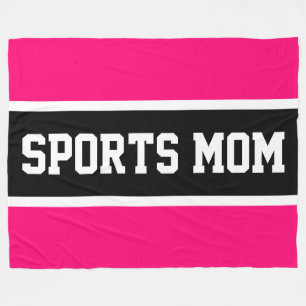 Couverture Polaire SPORTS MOM Sportif Cool rose vif noir rayures