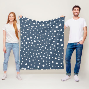 Couverture Polaire Spots Dalmatiens Bleus Marine, Points Dalmatiens, 
