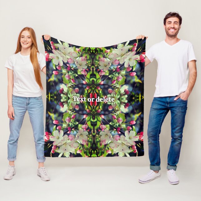 Couverture Polaire Spring Crabapple Blossoms Abstract Personalized (En situation)