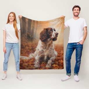 Couverture Polaire Springer Spaniel à l'automne Feuilles automne Insp