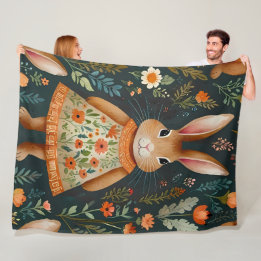 Couverture Polaire Springtime Bunny Magic  Fleece Blanket