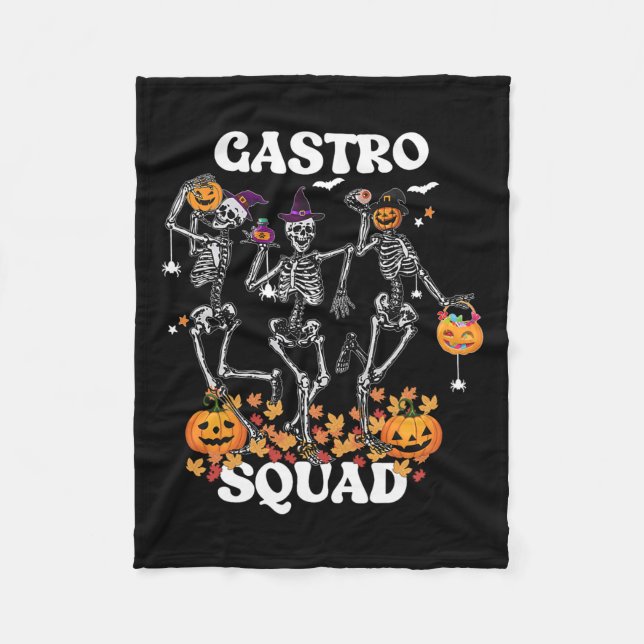 Couverture Polaire Squad Halloween Squelette Danse Endoscopie Infirmi (Devant)