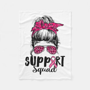 Couverture Polaire Squad Messy Bun Pink Warrier Cancer du sein