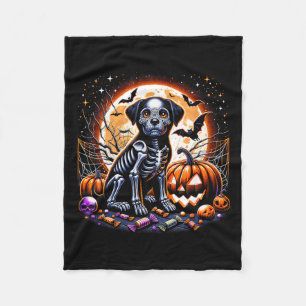 Couverture Polaire Squelette de chien Halloween