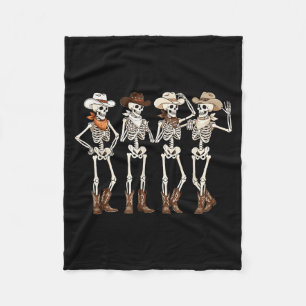 Couverture Polaire Squelette de danse de cheval de bottes Western Cou