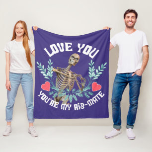 Couverture Polaire Squelette Drôle Saint Valentin Côtes Compagnon Hum
