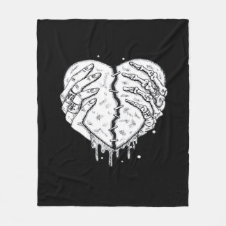 Couverture Polaire Squelette Mains Coeur - Coeur gothique Classique