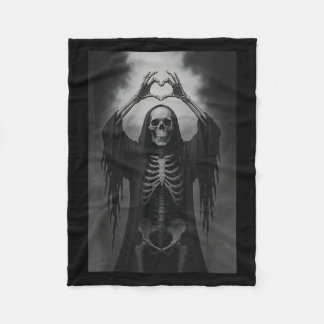 Couverture Polaire Squelette Mains Signe de Coeur Visage Effrayant Dr