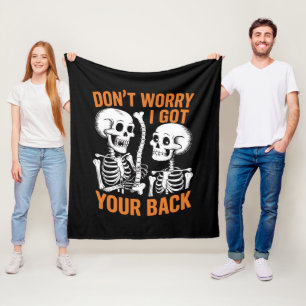 Couverture Polaire Squelette Ne t'inquiète pas, j'ai ton dos Hallowee
