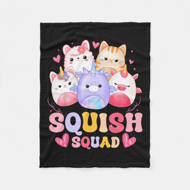 Couverture Polaire Squish Squad Anniversaire Pour Les Filles Enfants  (Devant)