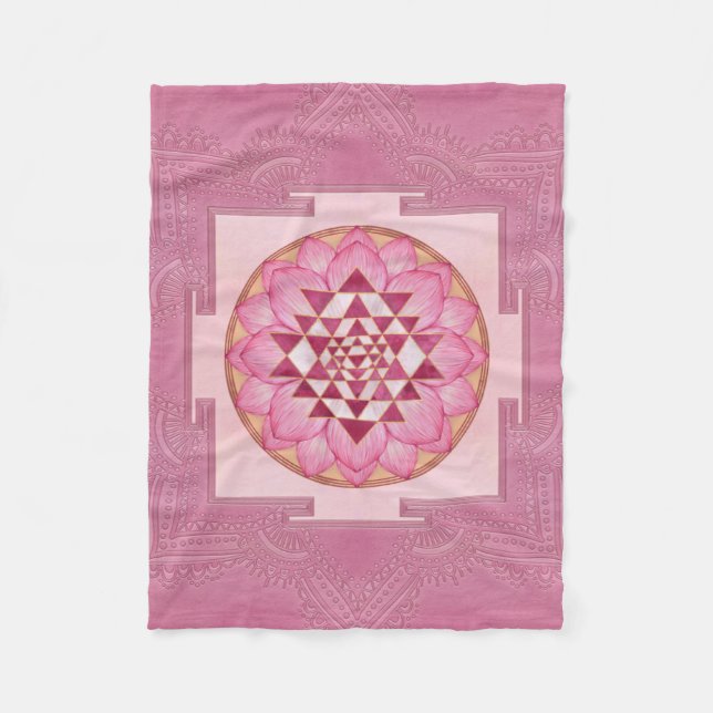 Couverture Polaire Sri Yantra / Sri Chakra au lotus (Devant)