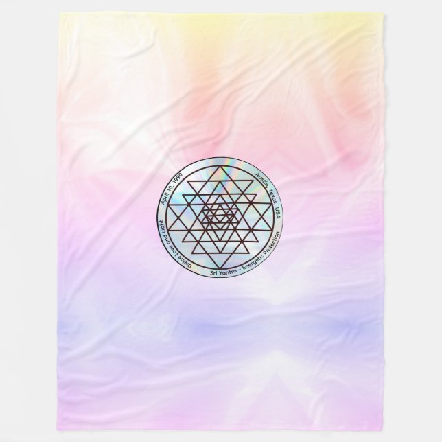 Couverture Polaire Sri Yantra – Talisman de Protection Personnalisabl (Devant)