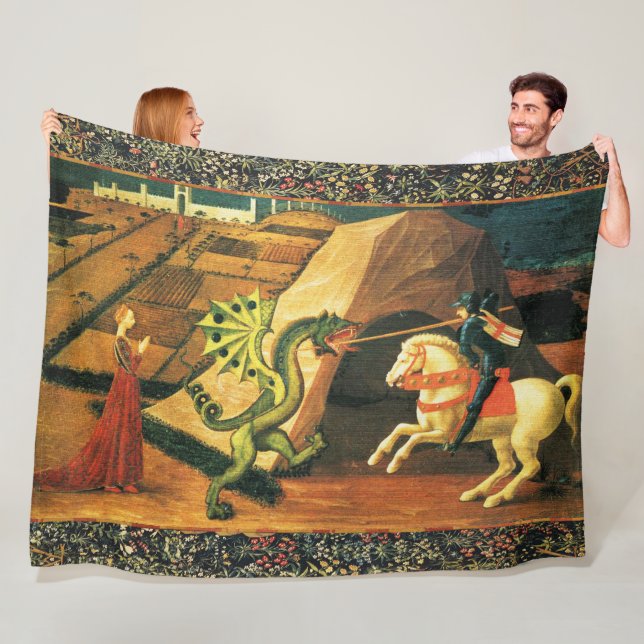 Couverture Polaire ST. GEORGE, DRAGON ET PRINCESS par Paolo Uccello (En situation)