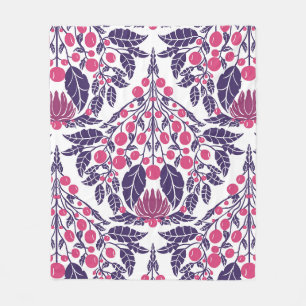 Couverture Polaire St Jacques Vintage rose et violet Art nouveau