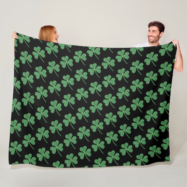 Couverture Polaire St. Patrick's Day Green Vine Shamrock Irish Party (En situation)