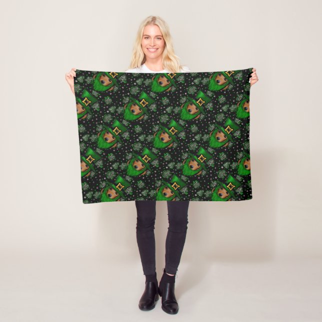 Couverture Polaire St. Patty Doxie Art Design (En situation)