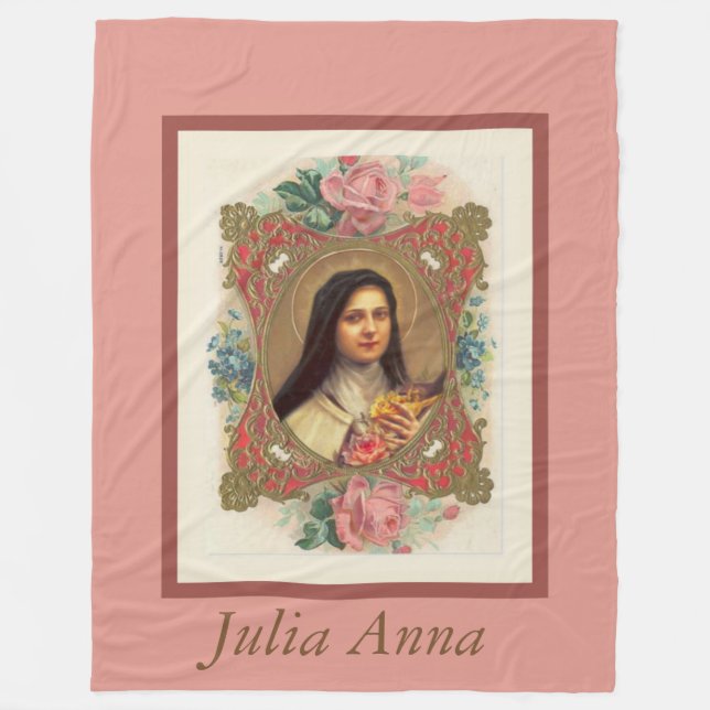 Couverture Polaire St Therese le petit crucifix de roses de rose de (Devant)