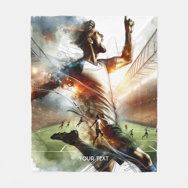 Couverture Polaire Stade du joueur de football mignon Imaginaire (Devant)