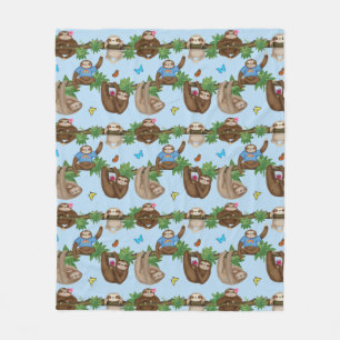 Couverture Polaire Stanley Sloth & amis douillette polaire bleue