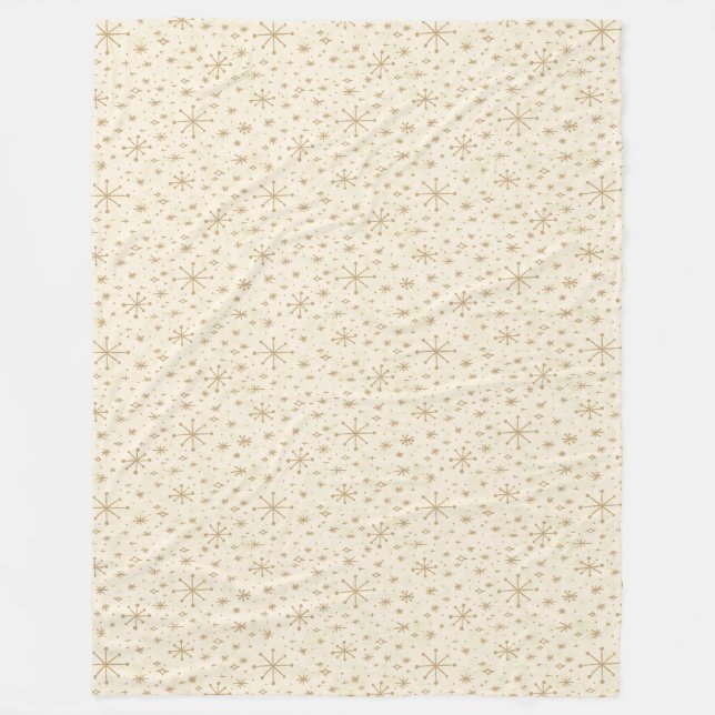 Couverture Polaire Stardust en naturel et or (Devant)