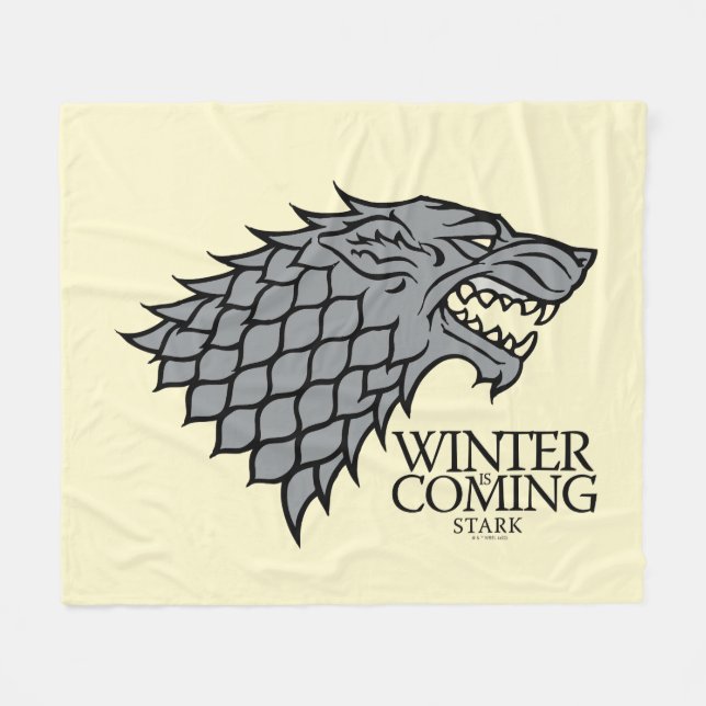 Couverture Polaire Stark Sigil - L'Hiver Arrive (Devant (Horizontal))