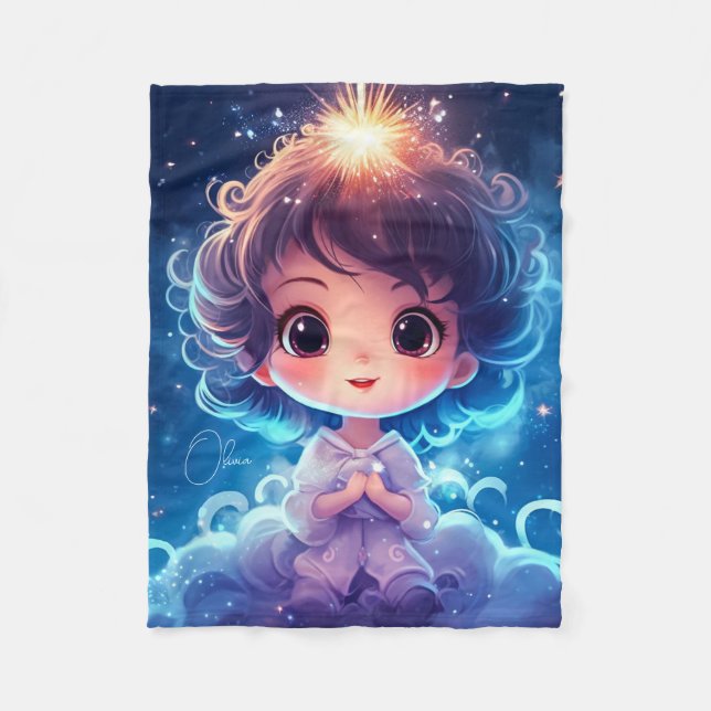 Couverture Polaire Starry Little Princess Nightime Girly Personnalise (Devant)