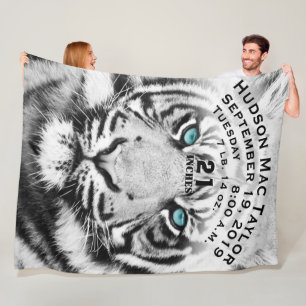 Couverture Polaire Statistiques de naissance de bébé garçon Tigre du 