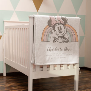 Couverture Polaire Statistiques de naissance de Minnie Mouse Arc-en-c