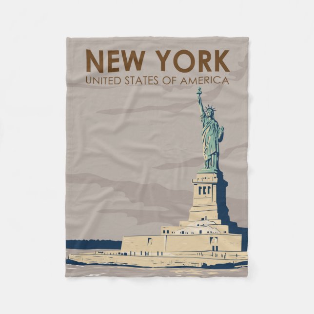 Couverture Polaire Statue de la Liberté Retro de New York (Devant)