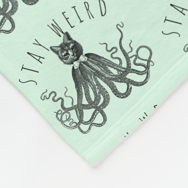 Couverture Polaire Stay Weird Catopus Cat and Octopus Mashup (Coin)