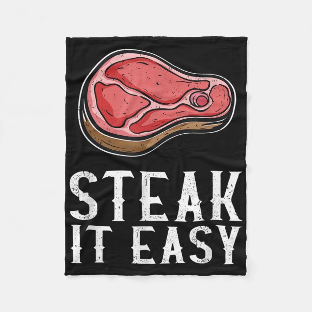 Couverture Polaire Steak It Easy Funny Barbecue Viande Fumeur Pitma (Devant)
