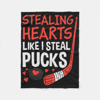 Couverture Polaire Stealing Hearts Stealing Pucks Hockey Valentines D