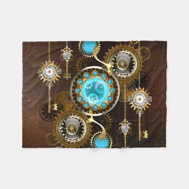 Couverture Polaire Steampunk Rusty Background (Devant (Horizontal))