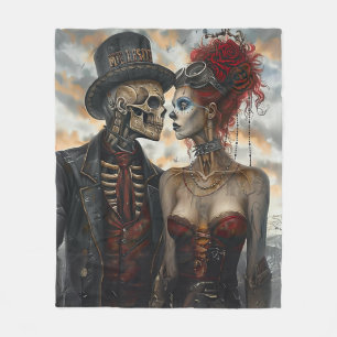 Couverture Polaire Steampunk Victoria Skeleton Couple