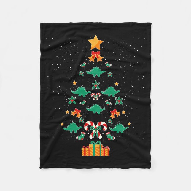 Couverture Polaire Stegosaurus Dinosaur Christmas Tree Xmas Long Slee (Devant)