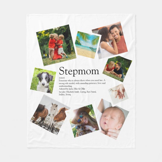 Couverture Polaire Stepmamie personnalisée Définition 9 Collage photo (Devant)