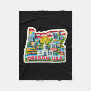 Couverture Polaire Sticker De L'État De L'Oregon Aux États-Unis