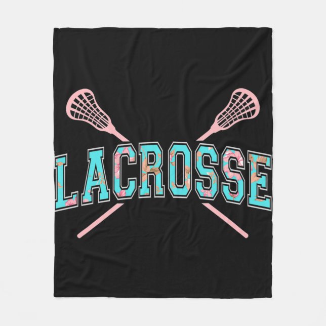 Couverture Polaire Sticks croisés de crosse florale LAX Girly Turquoi (Devant)