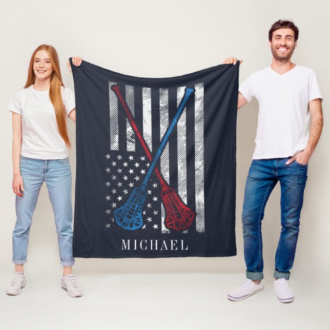Couverture Polaire Sticks de crosse Drapeau Patriot Personnalisé (En situation)