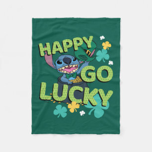 Couverture Polaire Stitch  La Saint-Patrick - Heureuse chance