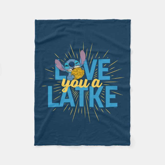 Couverture Polaire Stitch | Love You a Latke (Devant)