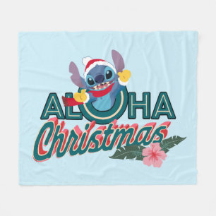 Couverture Polaire Stitch  Noël d'Aloha