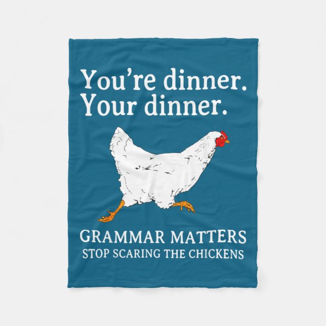 Couverture Polaire Stop Ing The Chickens English Grammar Funny Te  (Devant)