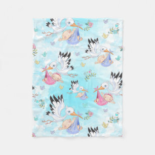 Couverture Polaire Stores rose et bleu