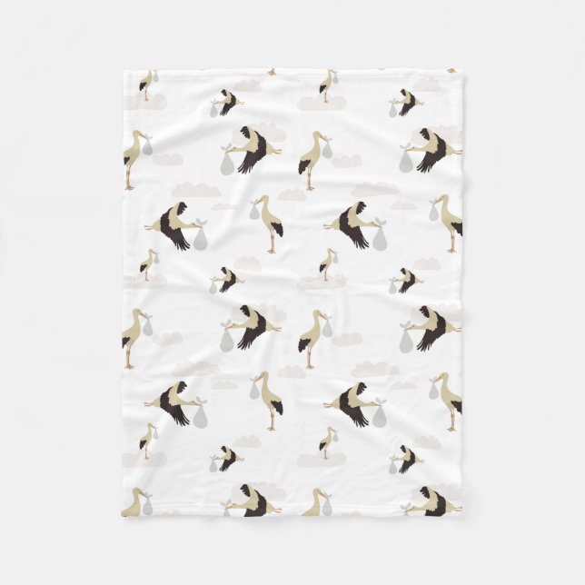 Couverture Polaire Stork Nouveau-né bébé garçon fille Motif (Devant)