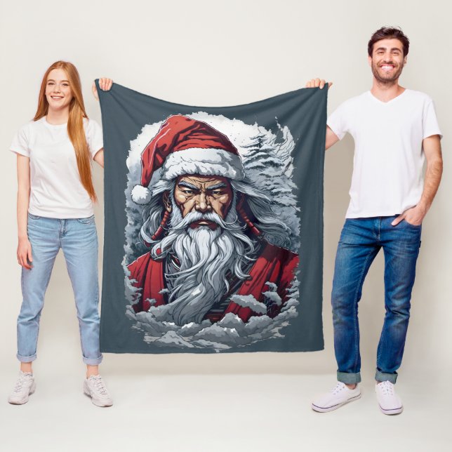 Couverture Polaire Striking Samurai Santa Claus (En situation)